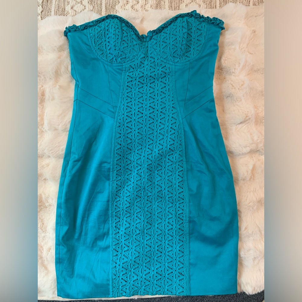 Aqua green cocktail dress